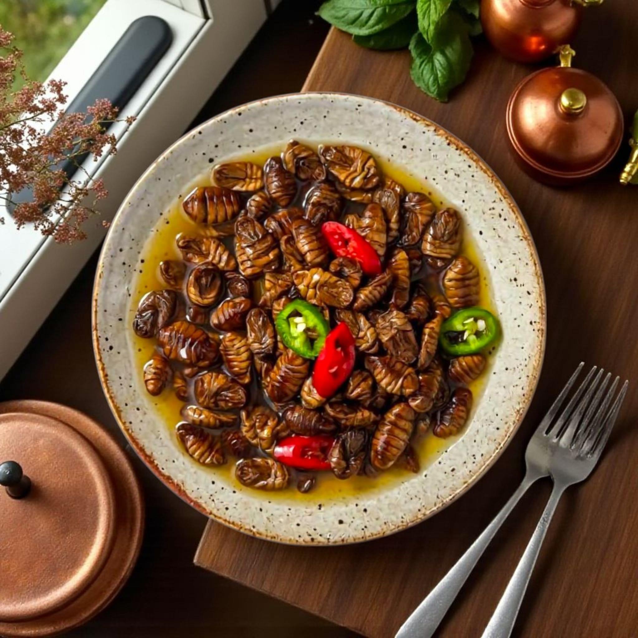 번데기 볶음 요리