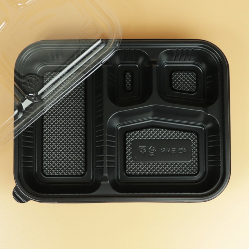 AJ 4칸도시락V형 블랙 메인 이미지